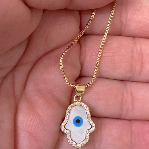Jewelry - Evil eye necklace gold plated